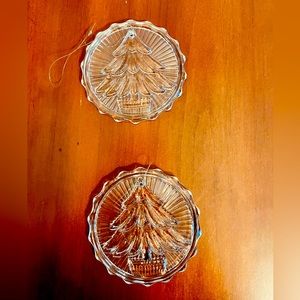 Fosdick Fostoria ‎ vintage cut glass Christmas ornaments